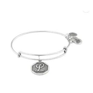 Alex and Ani Raffaelian Silver Expandable Charm “L” Bangle Bracelet